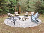 Amazing fire pit in the woods perfect for s`mores and stories